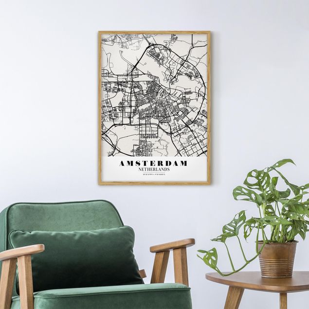 Printable world map Amsterdam City Map - Classic