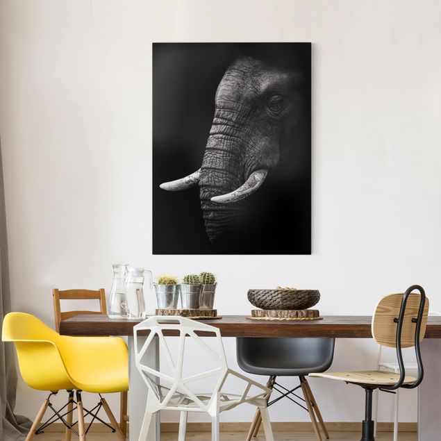 Canvas prints elefant Dark Elephant Portrait