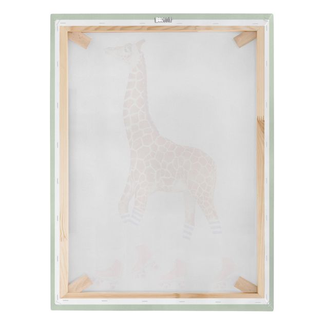 Prints animals Giraffe With Roller Skates