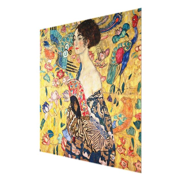 Prints modern Gustav Klimt - Lady With Fan