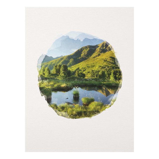 Landscape canvas prints WaterColours - View From Deerbichl The Defereggental