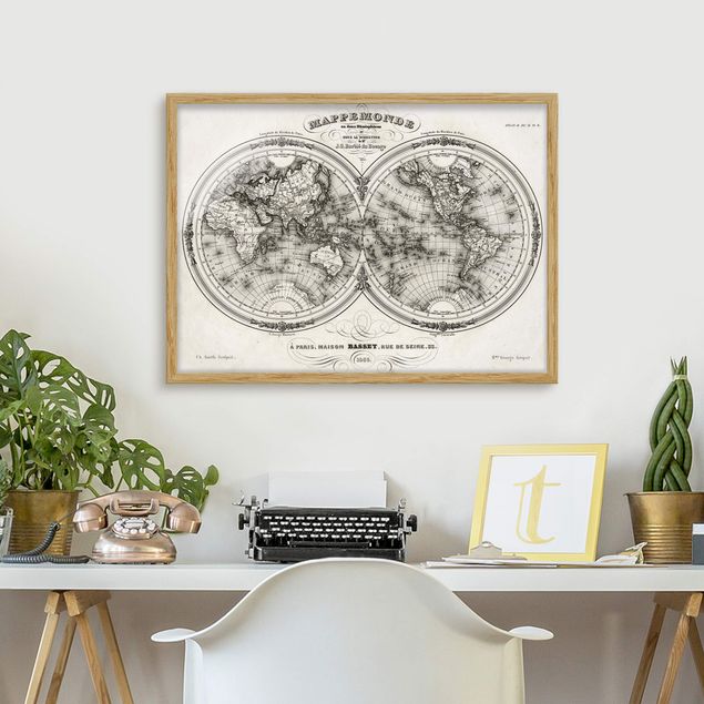 Vintage wall art World Map - French Map Of The Cap Region Of 1848