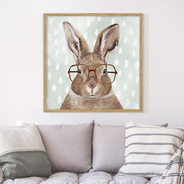 Prints animals Animals With Glasses - Rabbit