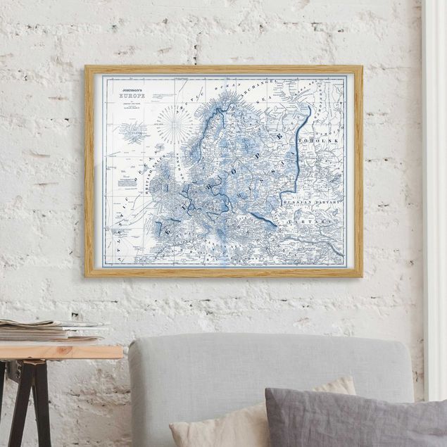 Kitchen Map In Blue Tones - Europe