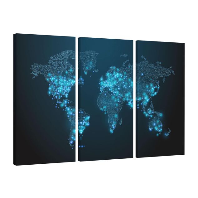 Contemporary art prints Connected World World Map