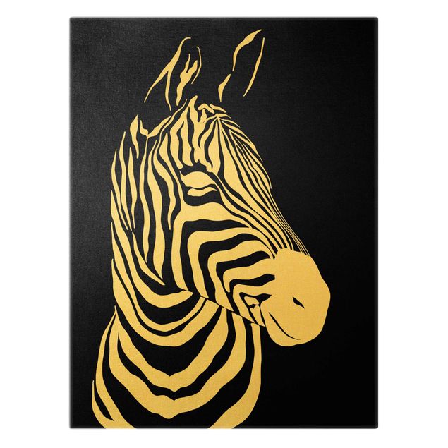 Prints Safari Animals - Portrait Zebra Black