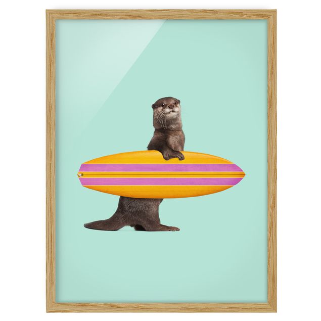 Prints animals Otter With Surfboard
