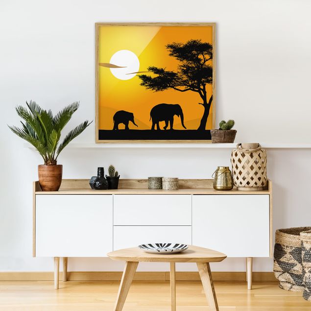 Prints elefant African Elephant Walk