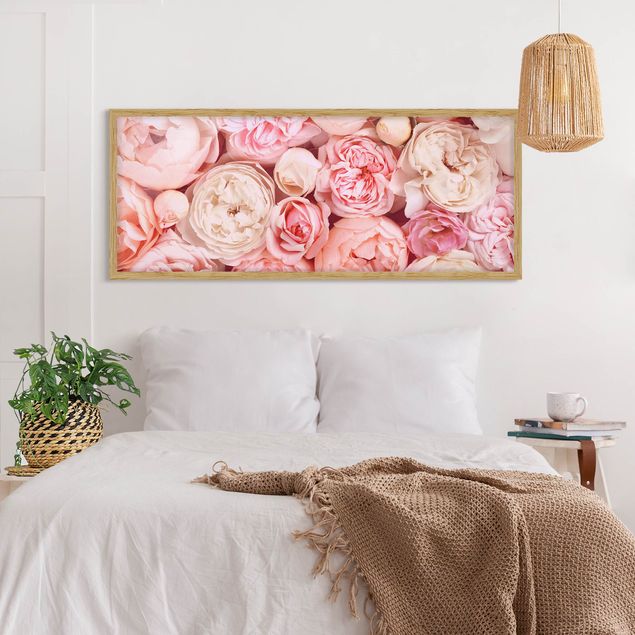 Floral picture Roses Rosé Coral Shabby