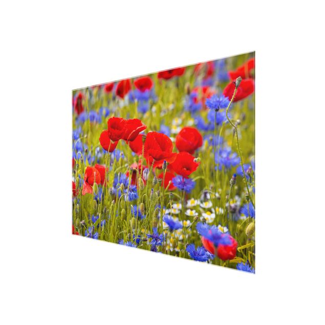 Flower print Summer Meadow With Poppies And Cornflowers