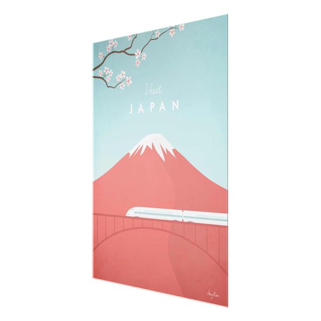 Glass prints flower Travel Poster - Japan