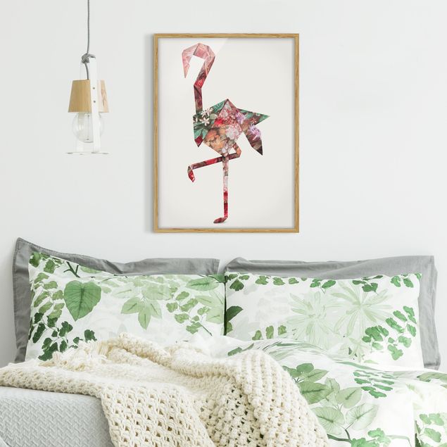Art posters Origami Flamingo