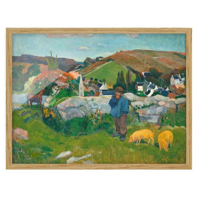 Landscape canvas prints Paul Gauguin - The Swineherd
