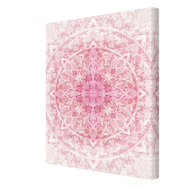 Prints Mandala WaterColours Sun Ornament Light Pink