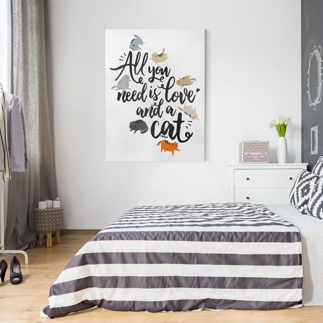 Cat canvas art All You Need Is Love And A Cat