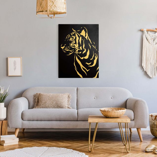 Animal canvas Safari Animals - Portrait Tiger Black