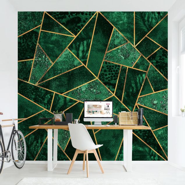 Wallpapers patterns Dark Emerald With Gold