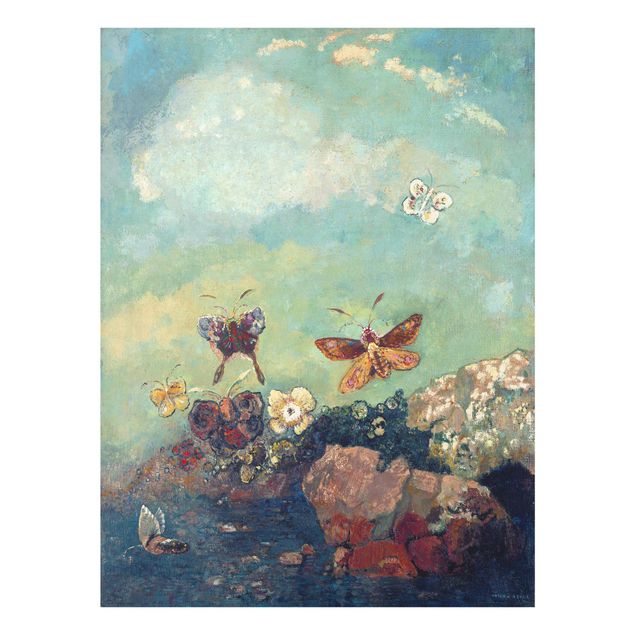 Glass prints pieces Odilon Redon - Butterflies