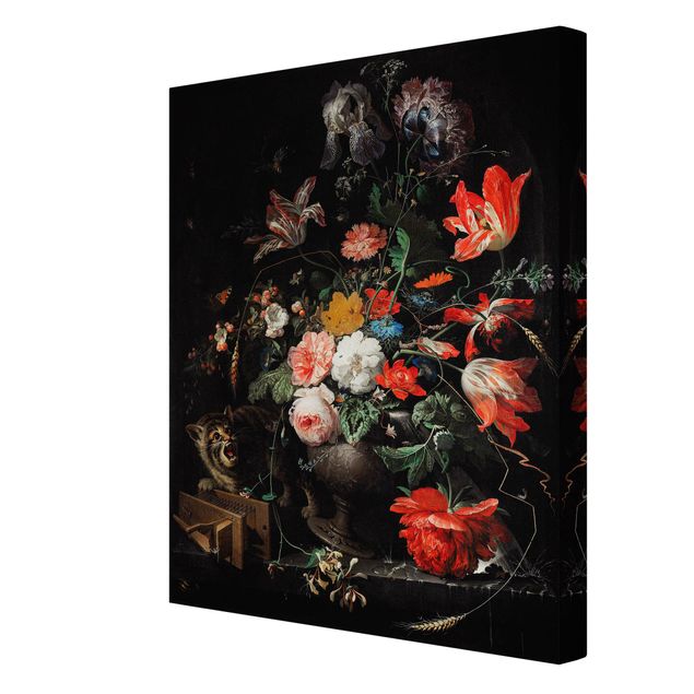 Floral canvas Abraham Mignon - The Overturned Bouquet