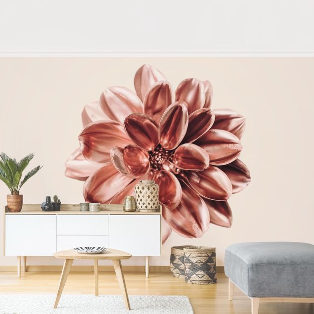 Wallpapers flower Dahlia Pink Gold Metallic Pink