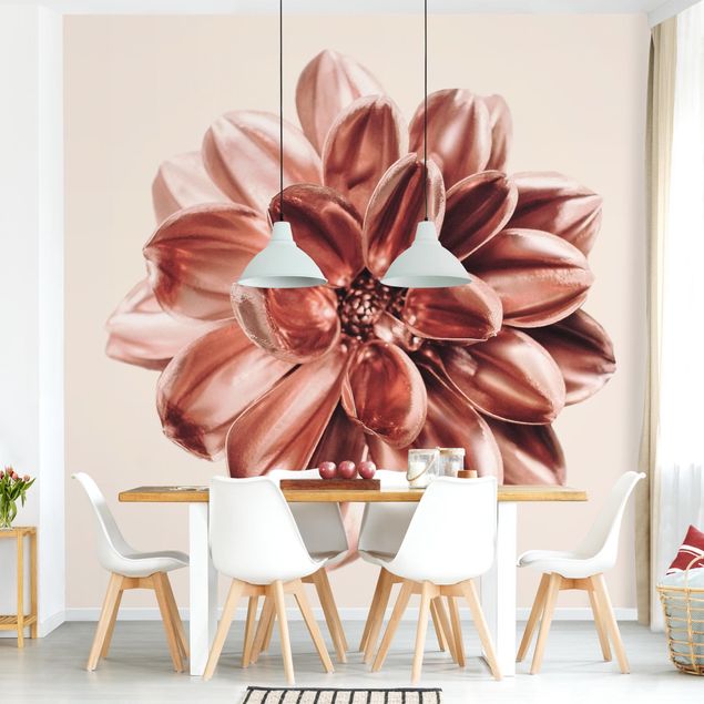 Wallpapers rose Dahlia Pink Gold Pink Centered