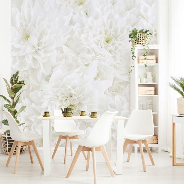 Wallpapers modern Dahlias Sea Of Flowers White