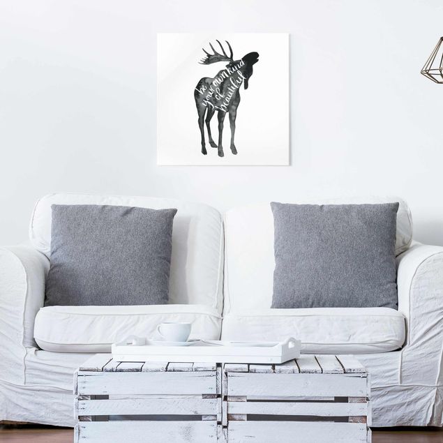 Glass prints pieces Animals With Wisdom - Elk