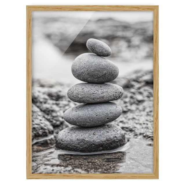 Spiritual canvas wall art Stone Tower In Water