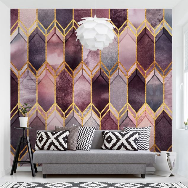 Elisabeth Fredriksson Stained Glass Geometric Rose Gold