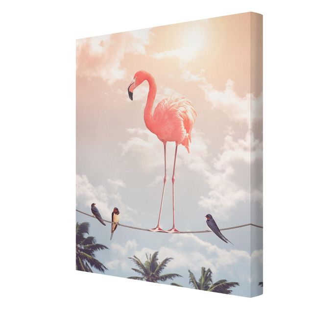 Animal canvas Sky With Flamingo