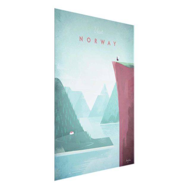 Mountain art prints Travel Poster - Norway