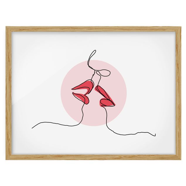 Love art print Lips Kiss Line Art