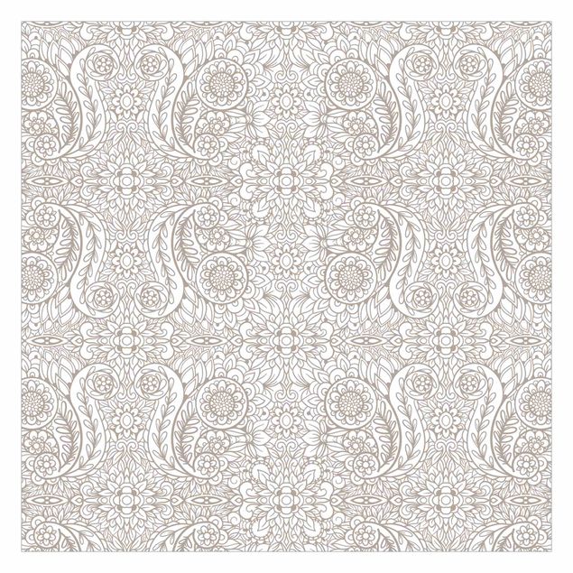 Creme wallpapers Detailed Art Nouveau Pattern In Gray Beige