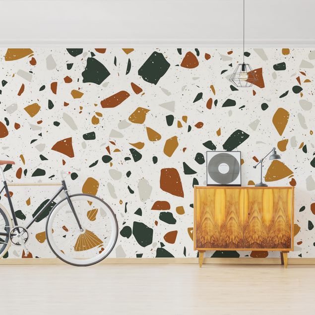 Wallpapers brown Detailed Terrazzo Pattern Leghorn
