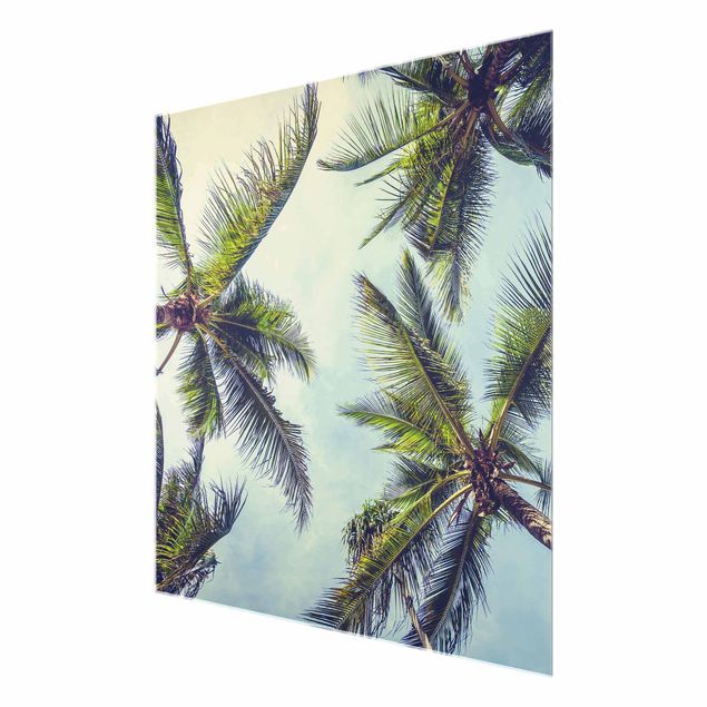Green canvas wall art The Palm Trees