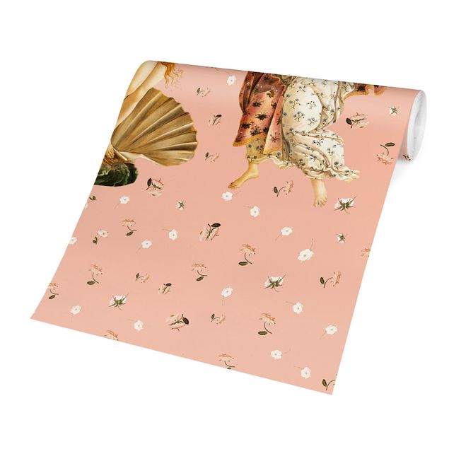 Peel and stick wallpaper The Venus By Botticelli On Pink