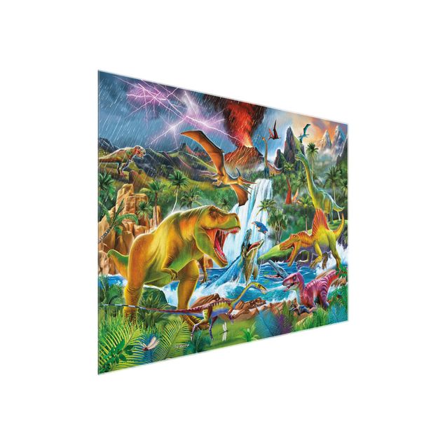 Prints animals Dinosaurs In A Prehistoric Storm
