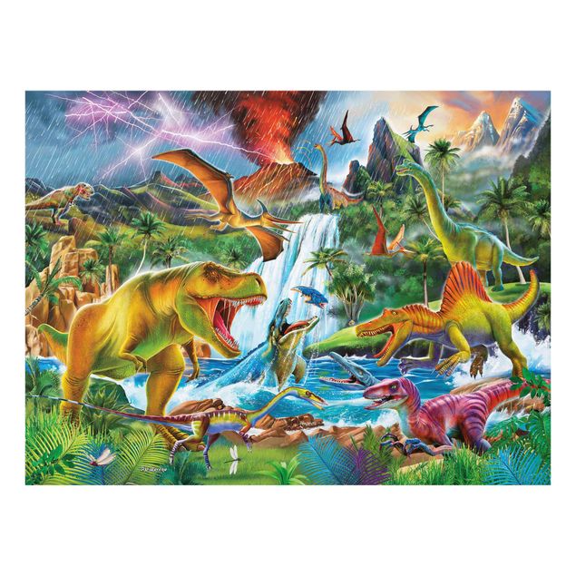 Modern art prints Dinosaurs In A Prehistoric Storm