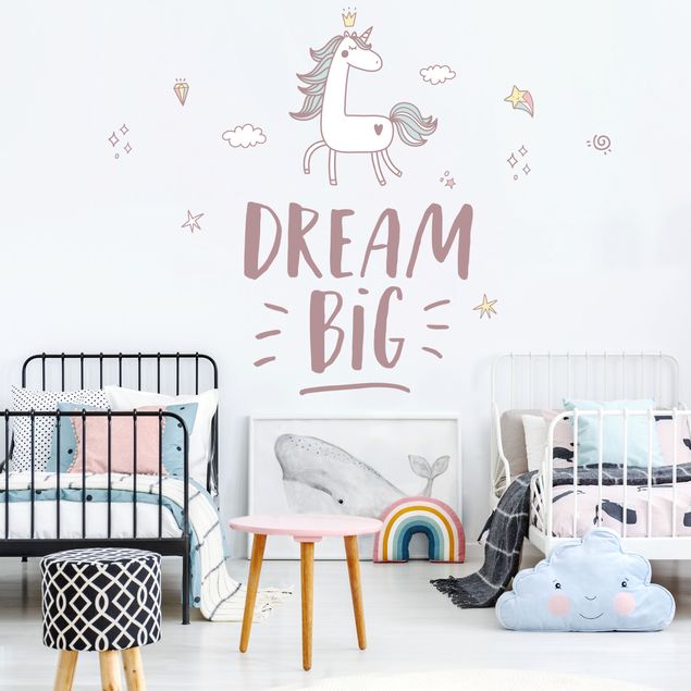 Animal print wall stickers Dream Big Unicorn
