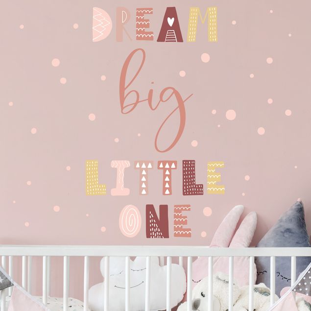 Wall stickers quotes Dream Big Little One Light Pink