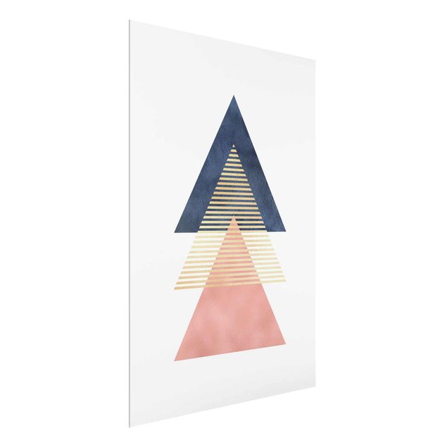 Abstract glass wall art Three Triangles