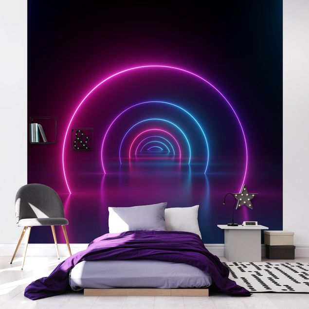 Modern wallpaper designs Three-Dimensional Neon Arches