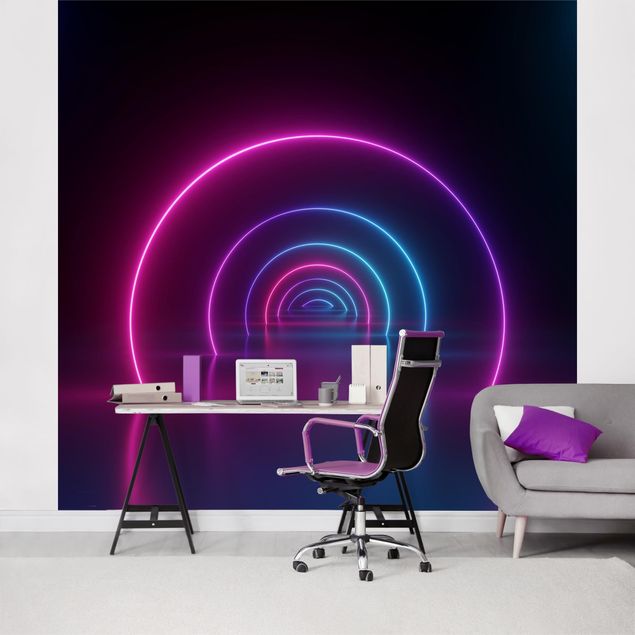 Wallpapers 3d Three-Dimensional Neon Arches