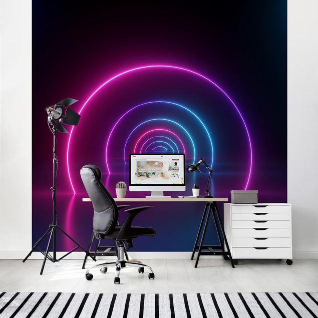 Wallpapers red Three-Dimensional Neon Arches