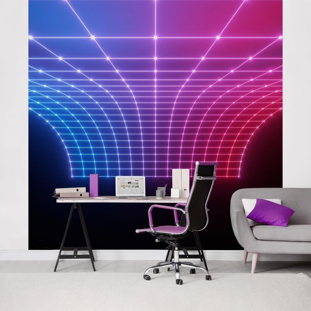 Contemporary wallpaper Three-Dimensional Neon Light