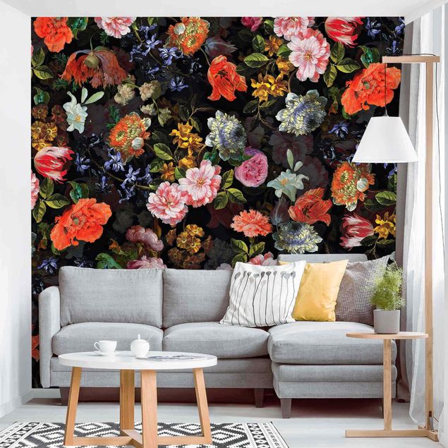 Wallpapers patterns Dark Flower Bouquet