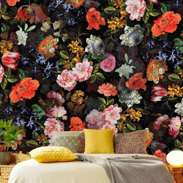 Contemporary wallpaper Dark Flower Bouquet