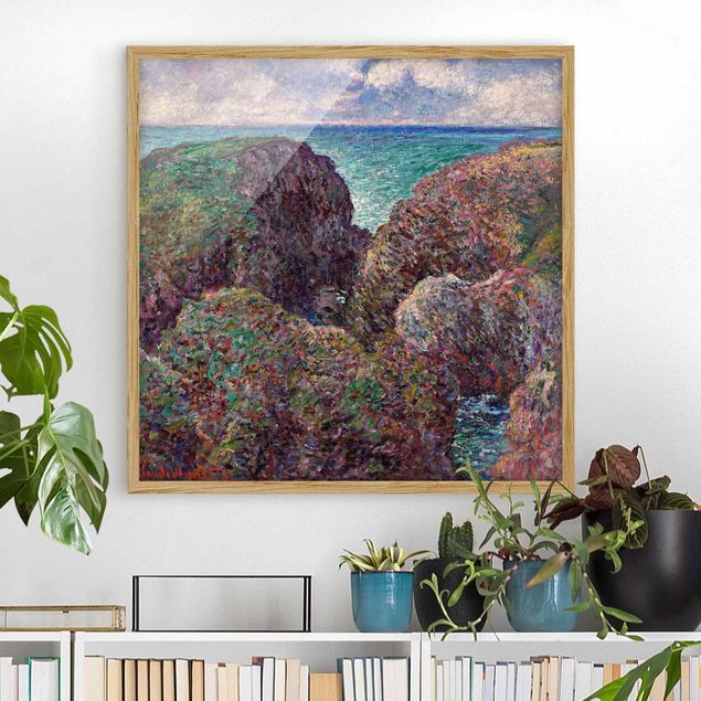 Framed beach wall art Claude Monet - Group of Rocks at Port-Goulphar