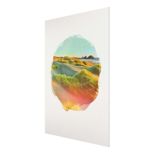 Beach canvas art WaterColours - Dunes And Grasses At The Sea
