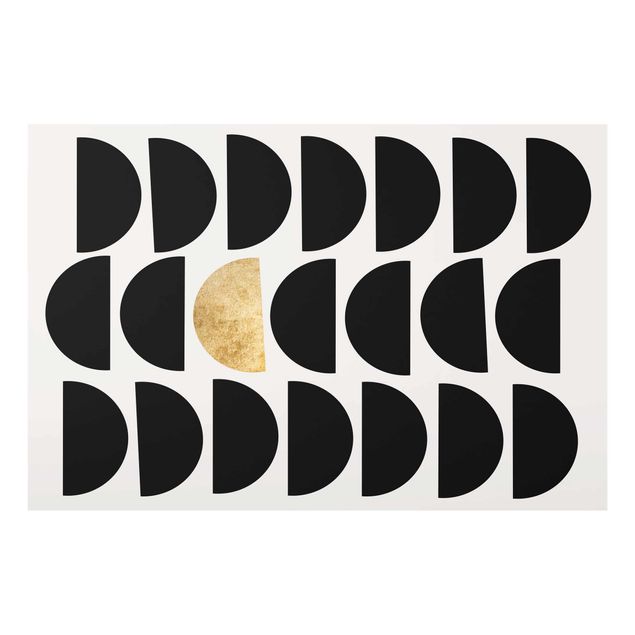 Black and white art Geometrical Semicircle II